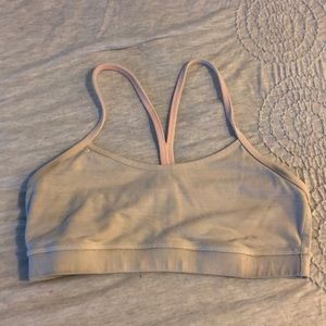 Lululemon light pink Flow Y bra, size 6